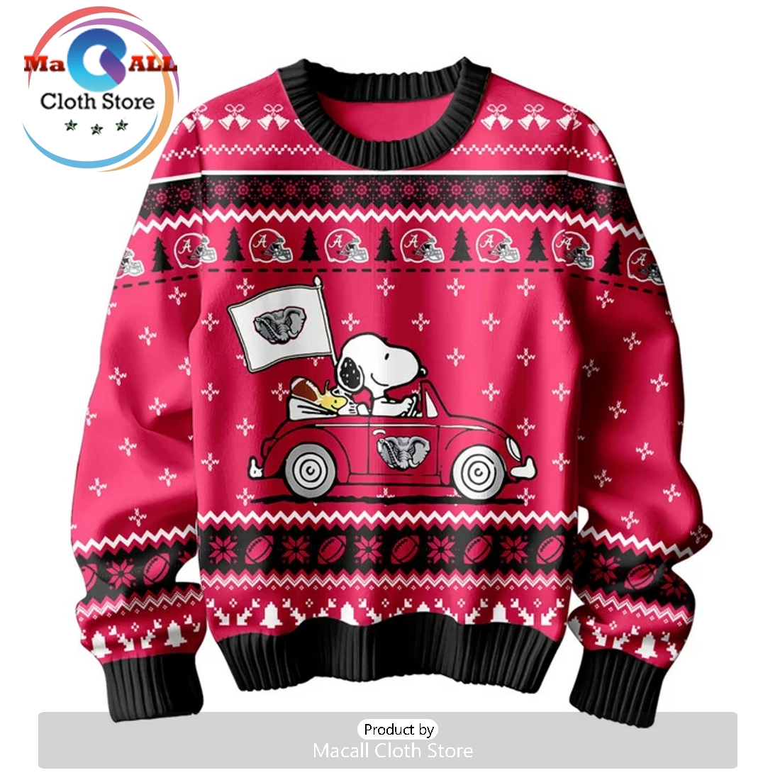 Crimson Tide x Snoopy 2024 Christmas Sweater
