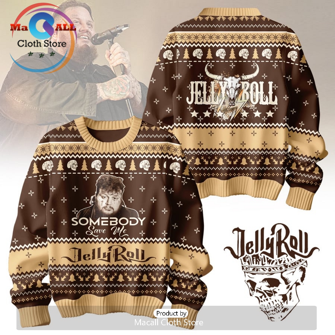 Men’s Jelly Roll 2024 Christmas Sweater