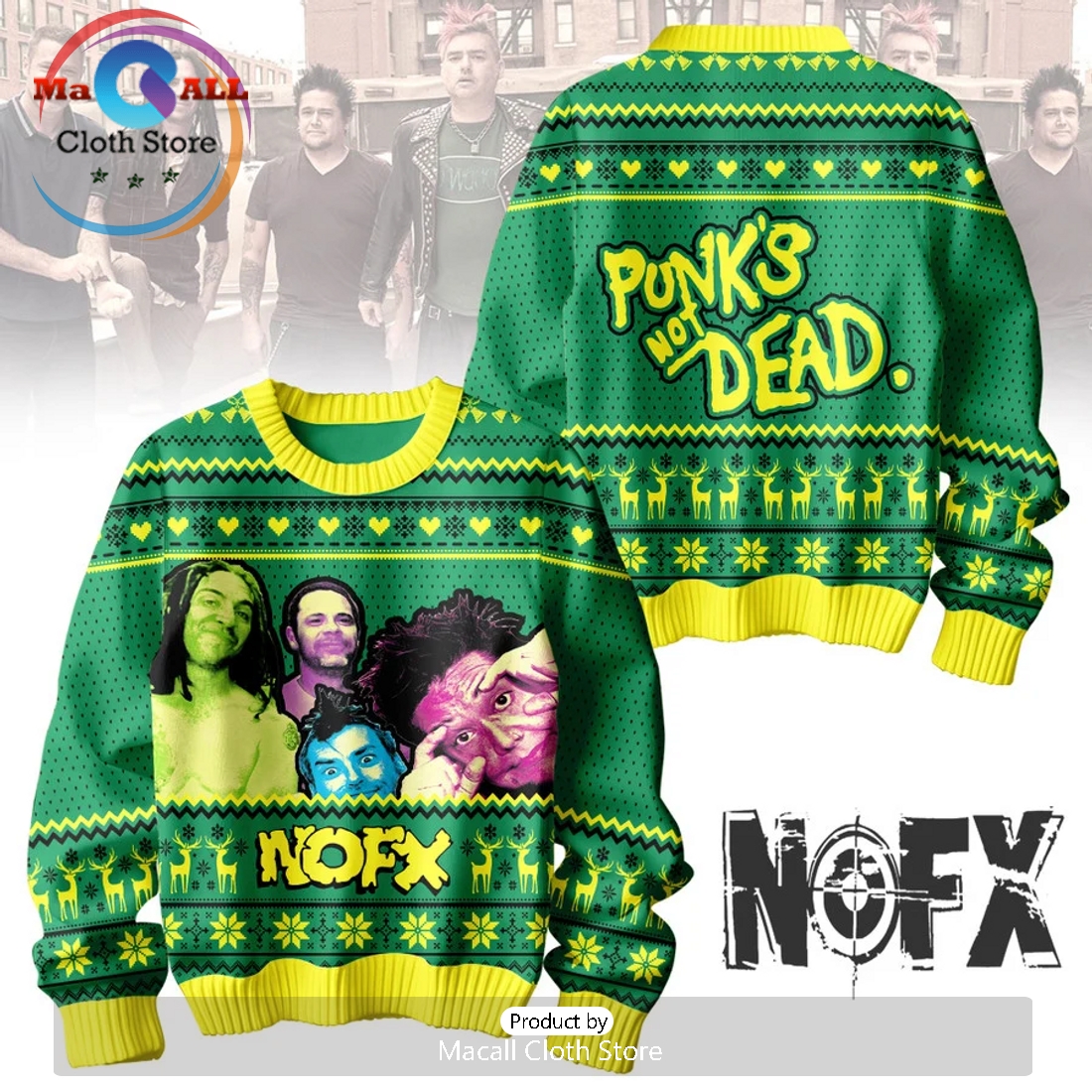 NOFX Band Punk’s Not Dead Christmas Sweater