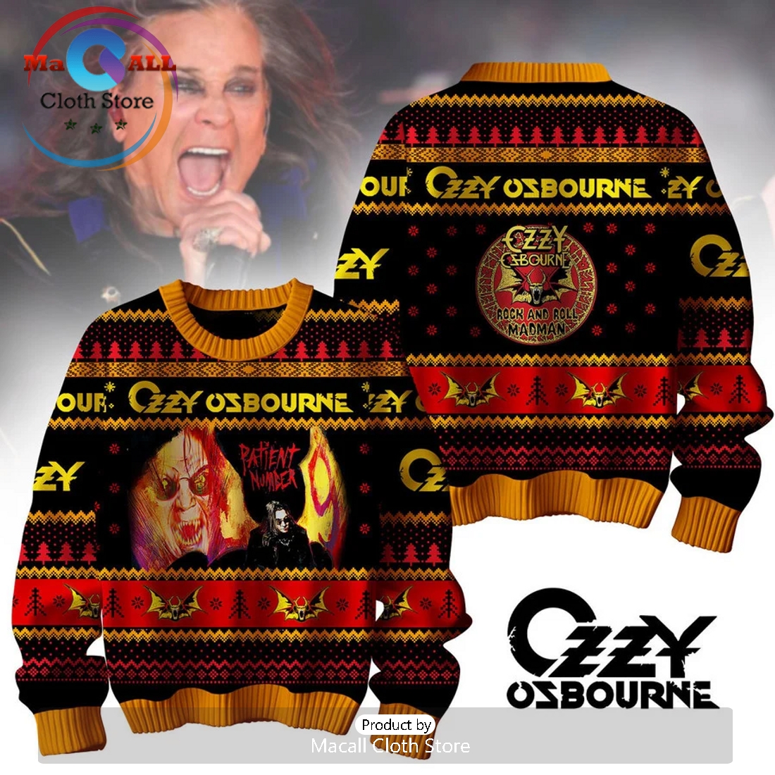 Ozzy Osbourne Christmas Sweater