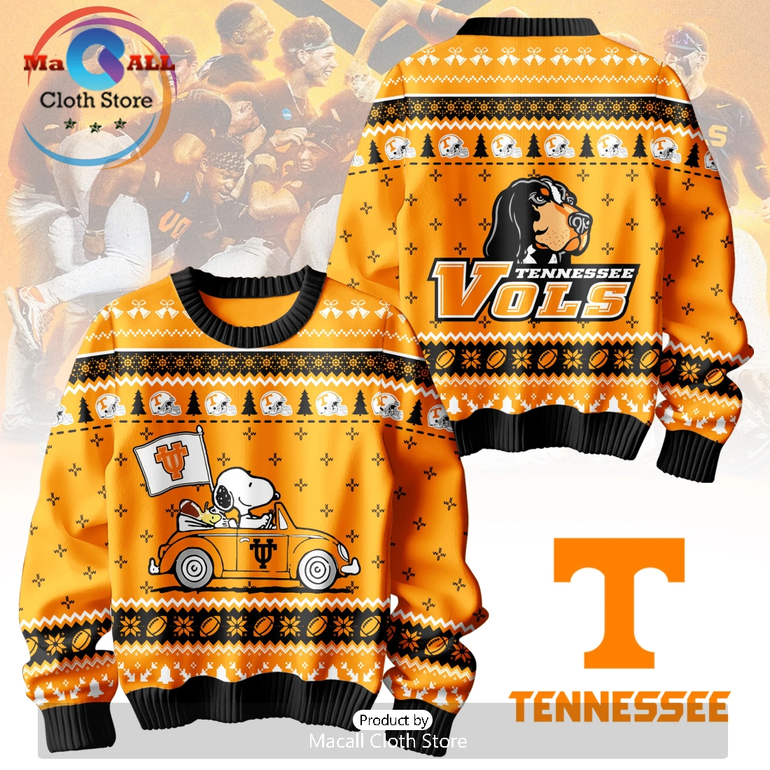 Tennessee Volunteers x Snoopy 2024 Christmas Sweater