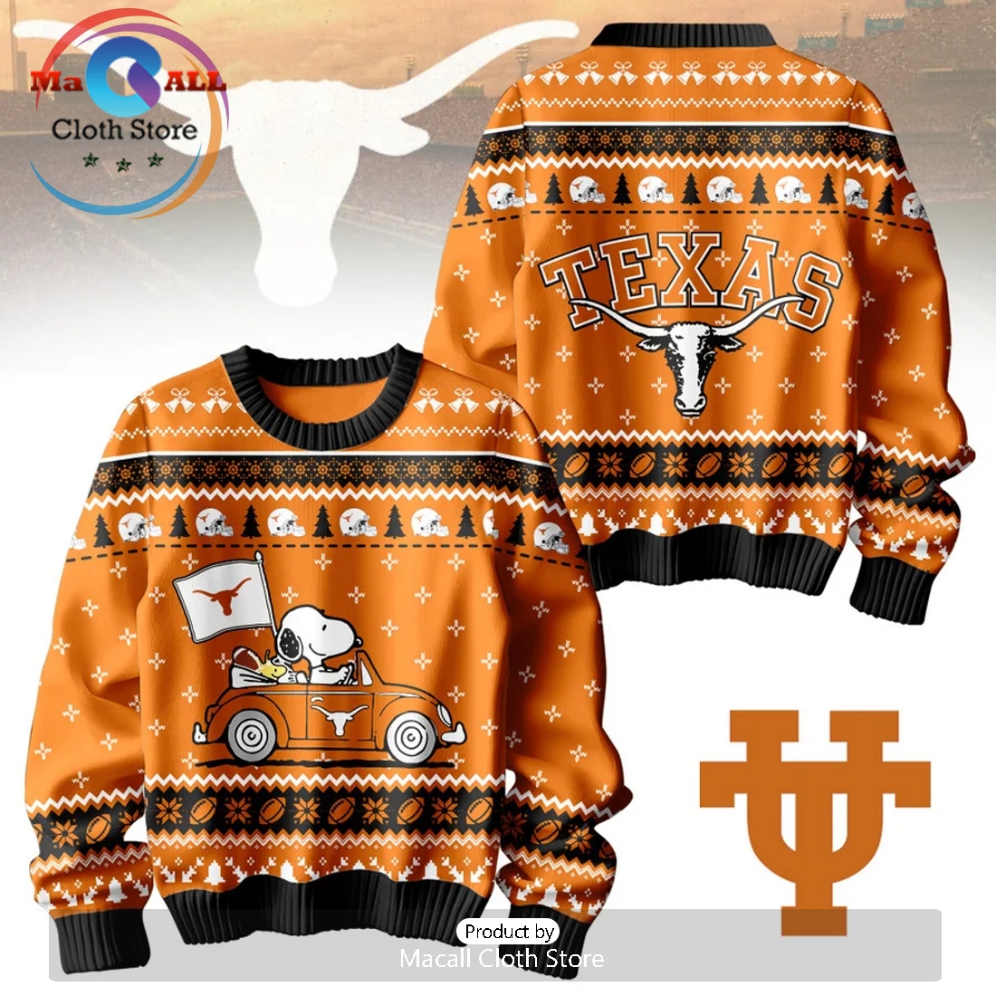 Texas Longhorns x Snoopy 2024 Christmas Sweater