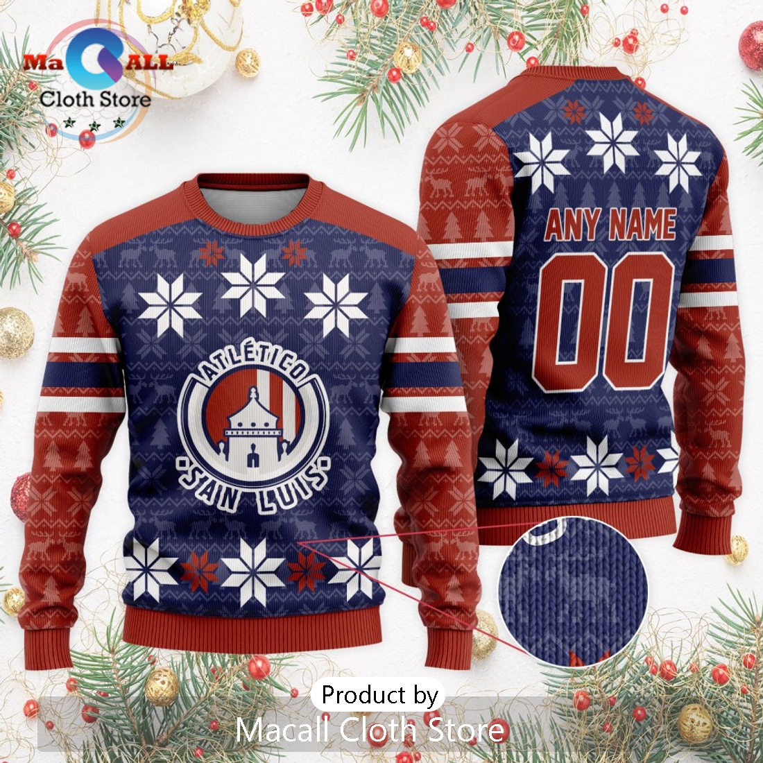 LIGA MX Atletico San Luis 2024 Christmas Ugly Sweater
