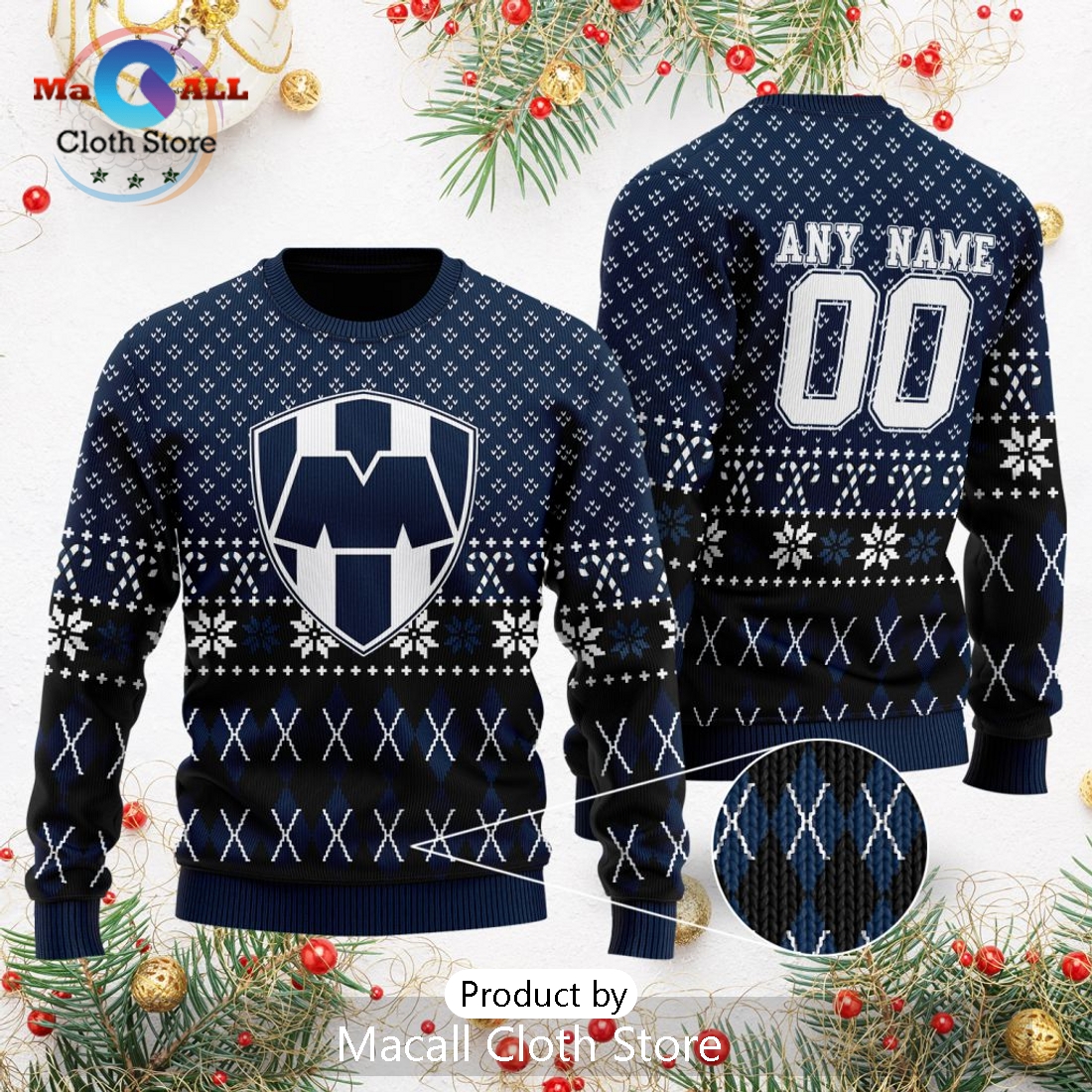 LIGA MX C.F. Monterrey 2024 Christmas Ugly Sweater
