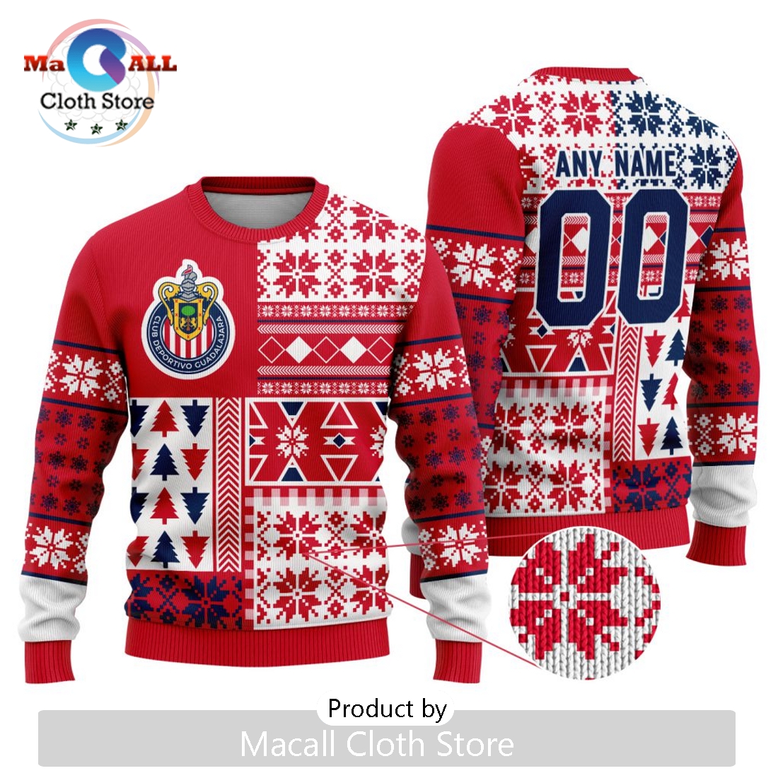 LIGA MX Chivas Guadalajara 2024 Christmas Sweater LIGA MX Chivas Guadalajara 2024 Christmas Sweater