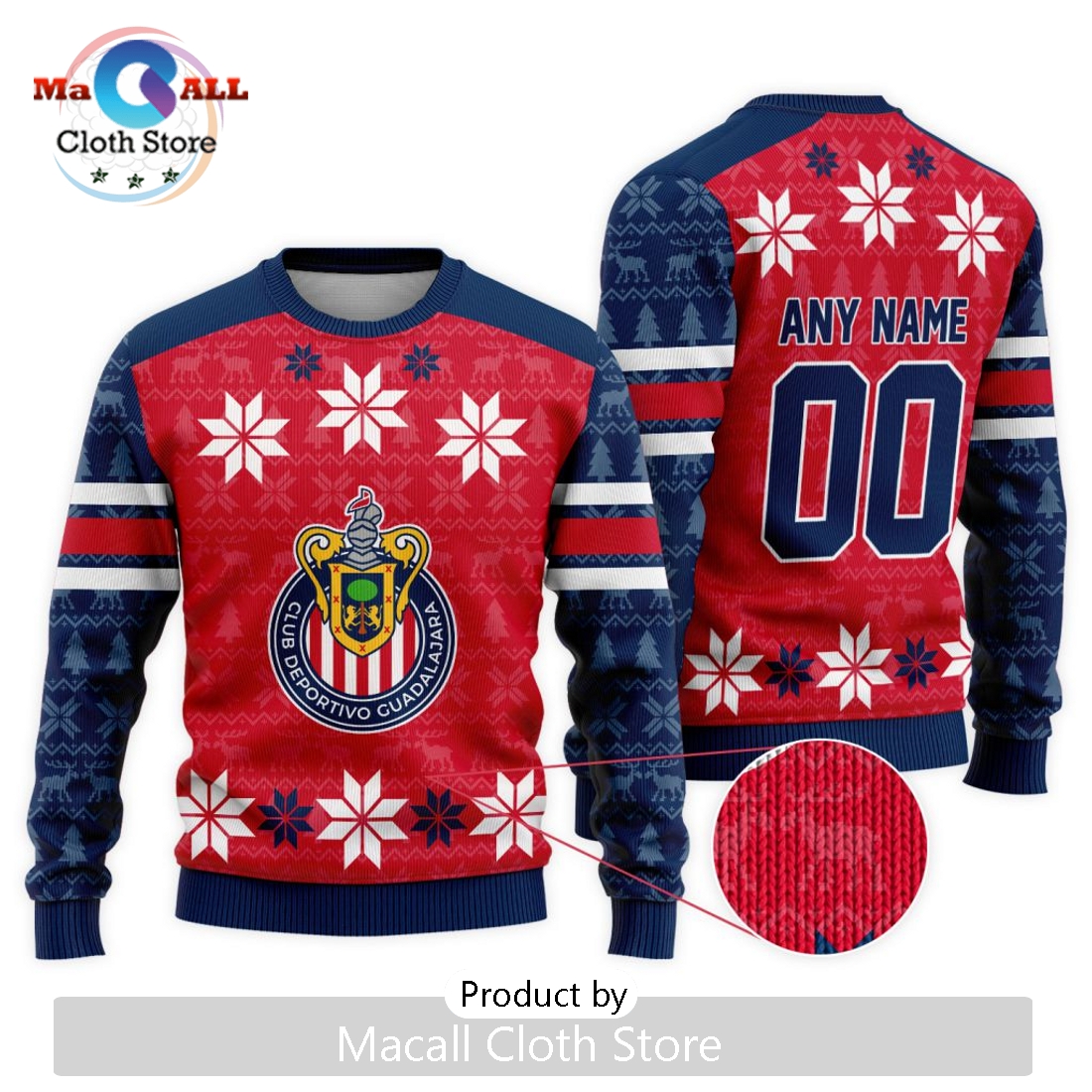 LIGA MX Chivas Guadalajara 2024 Christmas Ugly Sweater