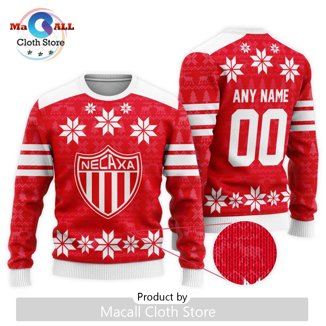 LIGA MX Club Necaxa 2024 Christmas Ugly Sweater