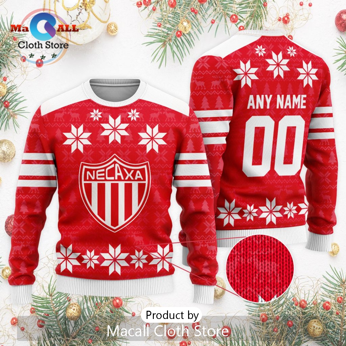 LIGA MX Club Necaxa 2024 Christmas Ugly Sweater
