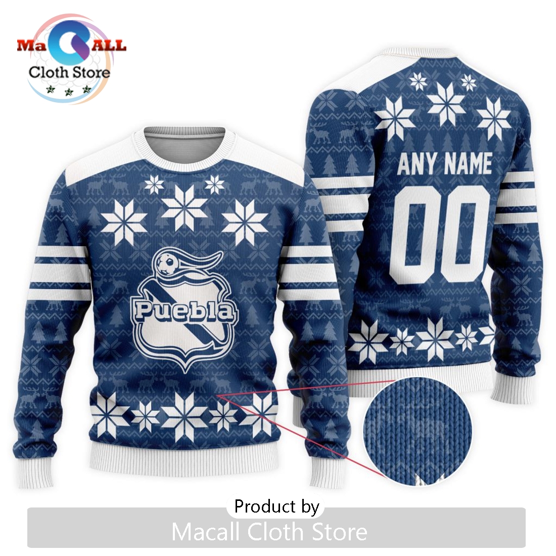 LIGA MX Club Puebla 2024 Christmas Ugly Sweater