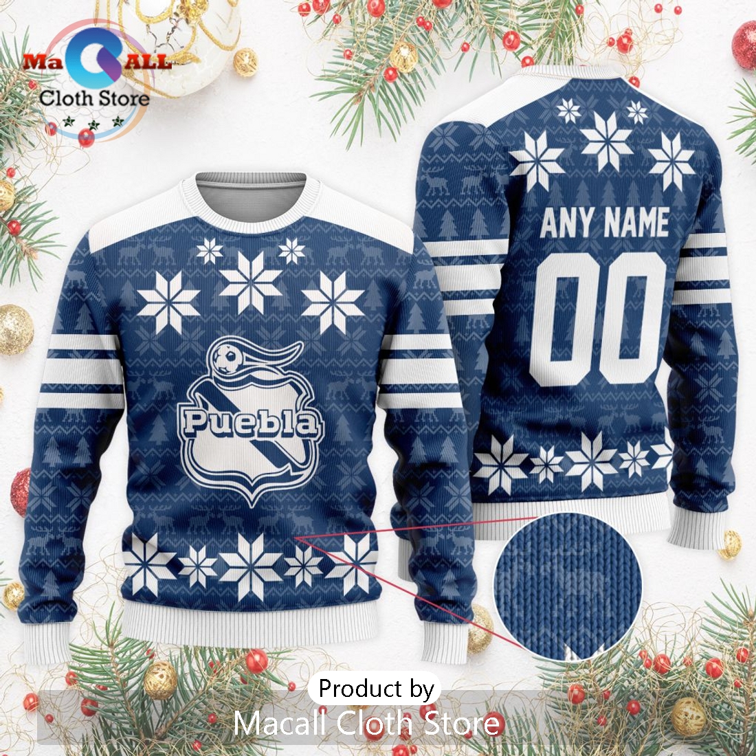 LIGA MX Club Puebla 2024 Christmas Ugly Sweater