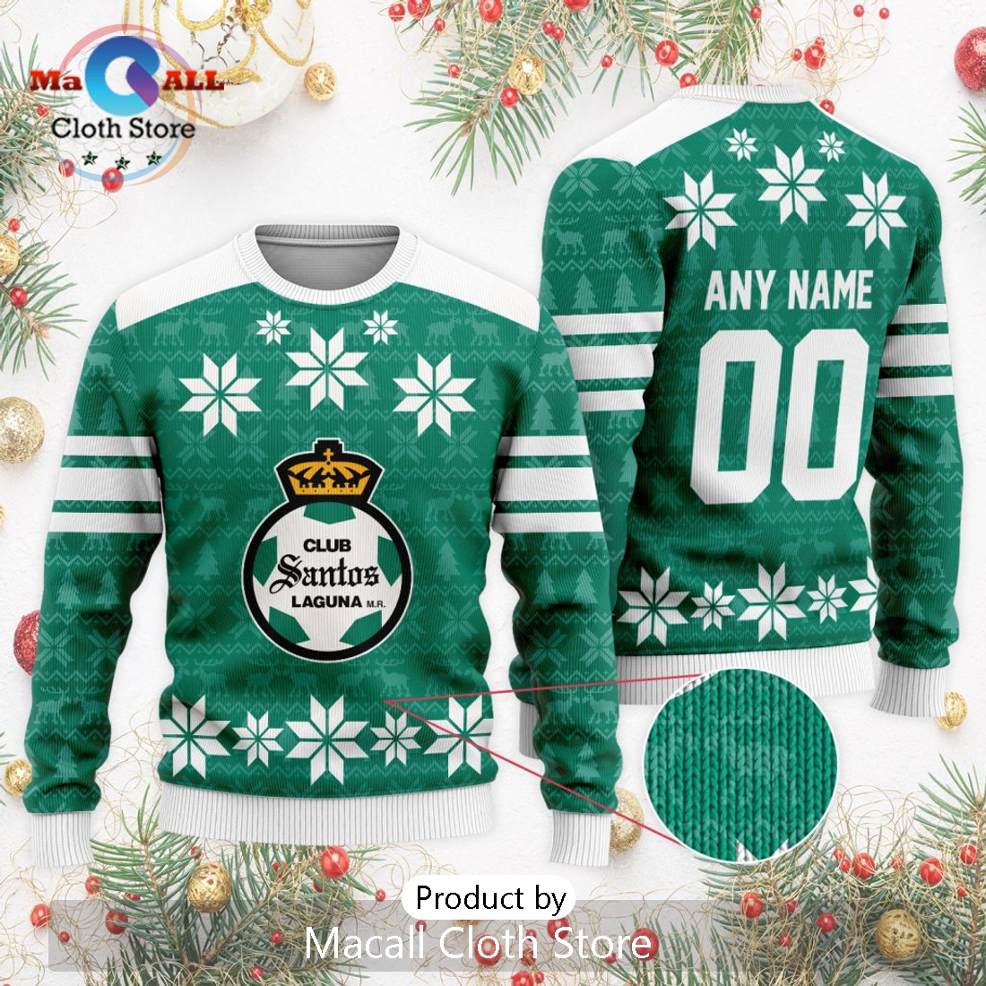 LIGA MX Club Santos Laguna 2024 Christmas Ugly Sweater