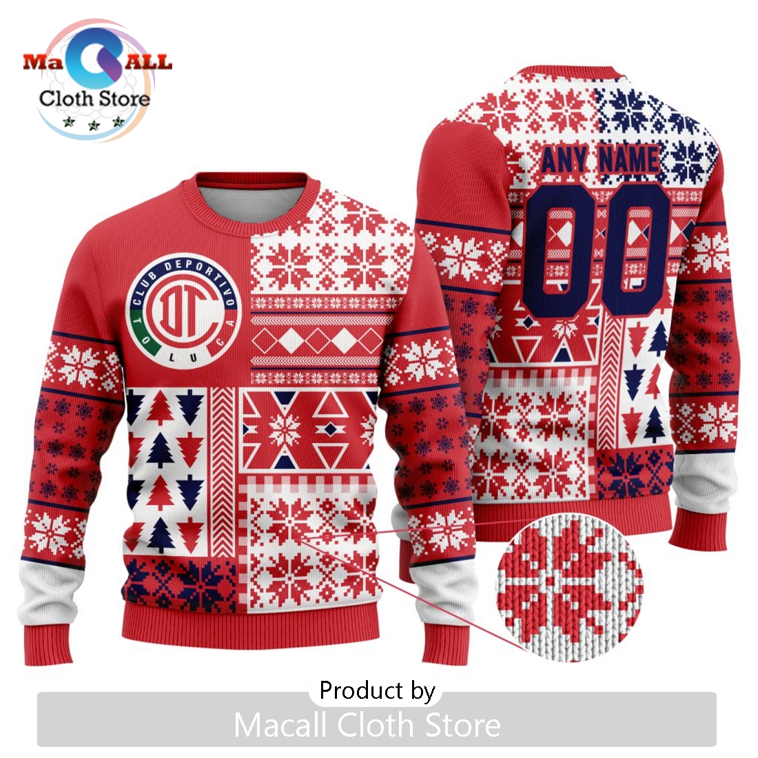 LIGA MX Deportivo Toluca 2024 Christmas Sweater