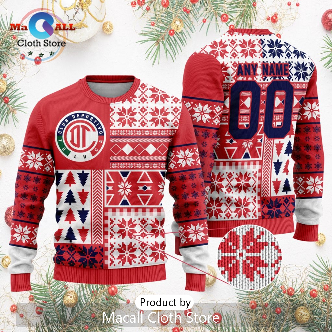LIGA MX Deportivo Toluca 2024 Christmas Sweater