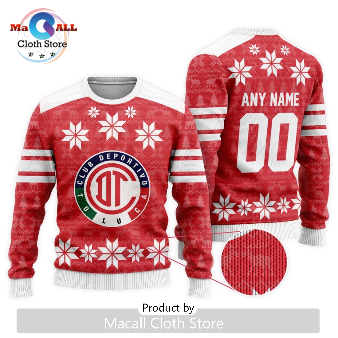LIGA MX Deportivo Toluca 2024 Christmas Ugly Sweater LIGA MX Deportivo Toluca 2024 Christmas Ugly Sweater