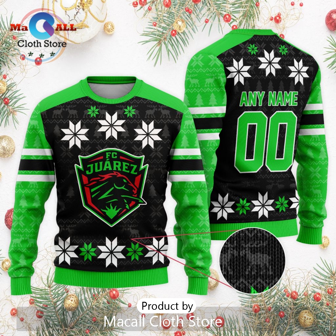 LIGA MX FC Juarez 2024 Christmas Ugly Sweater