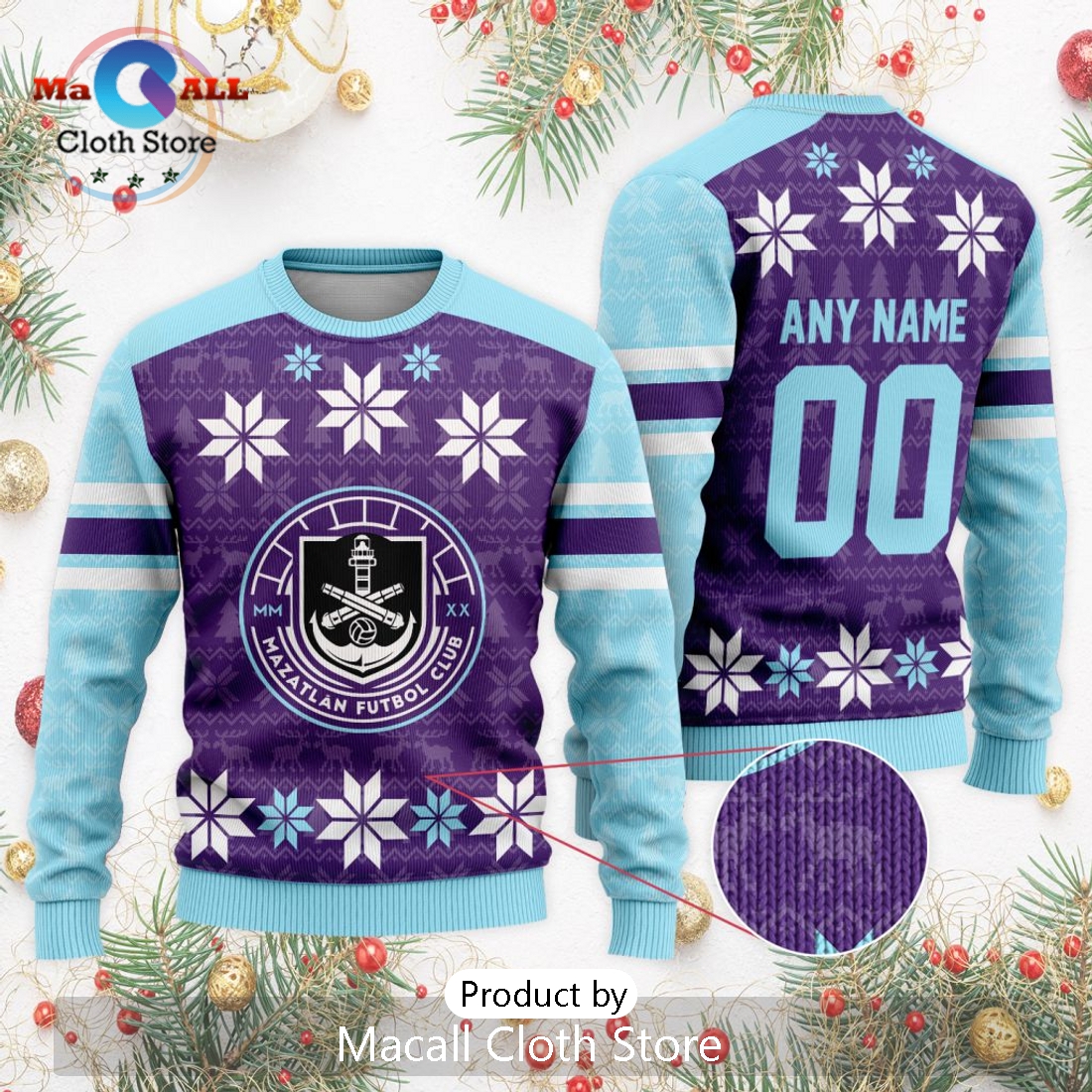 LIGA MX Mazatlan F.C 2024 Christmas Ugly Sweater