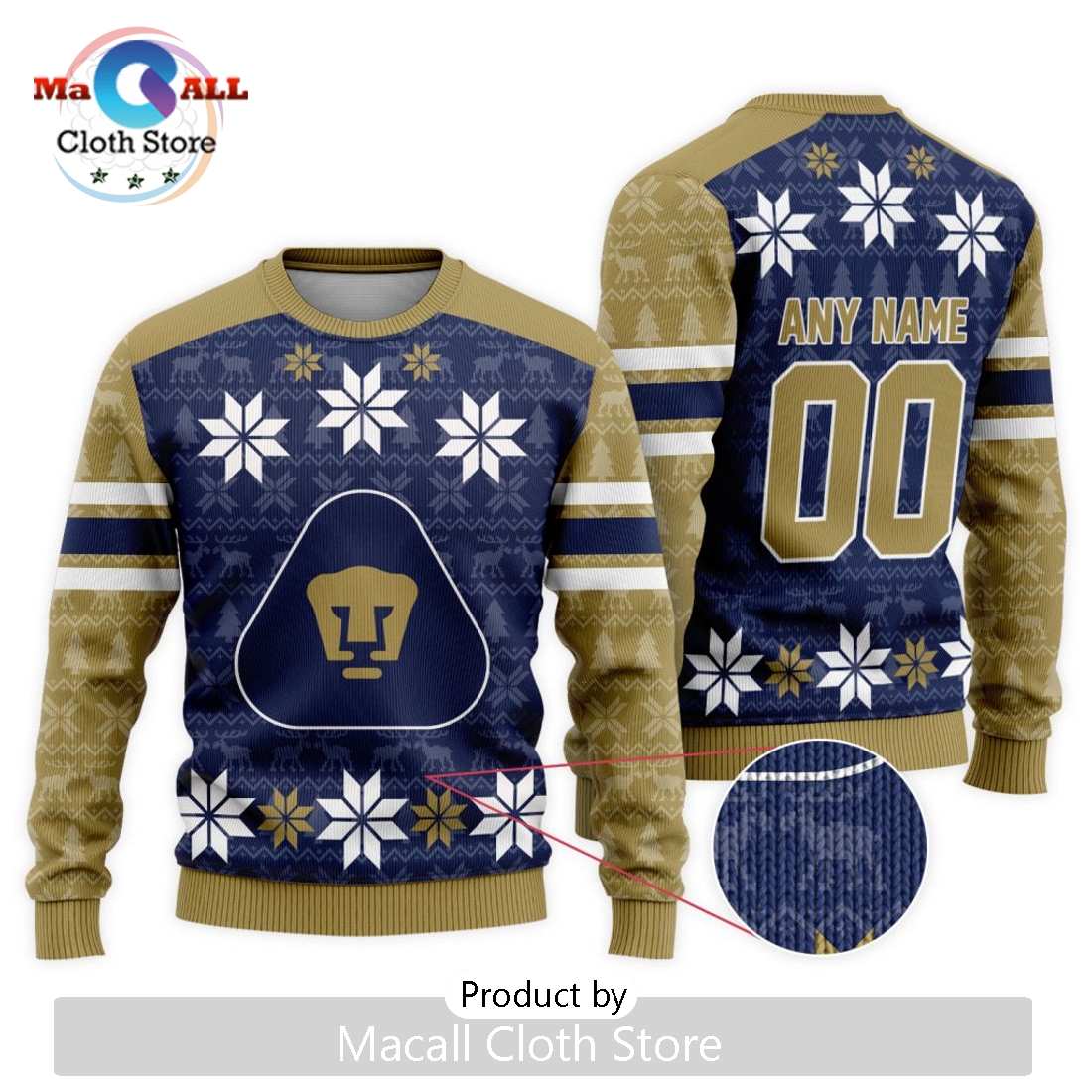 LIGA MX Pumas UNAM 2024 Christmas Ugly Sweater