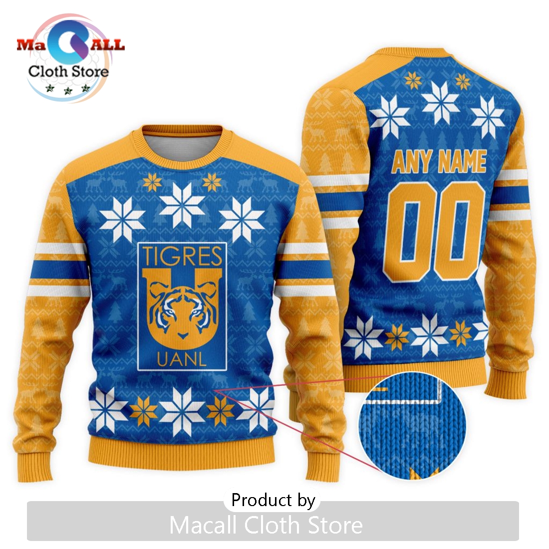 LIGA MX Tigres UANL 2024 Christmas Ugly Sweater