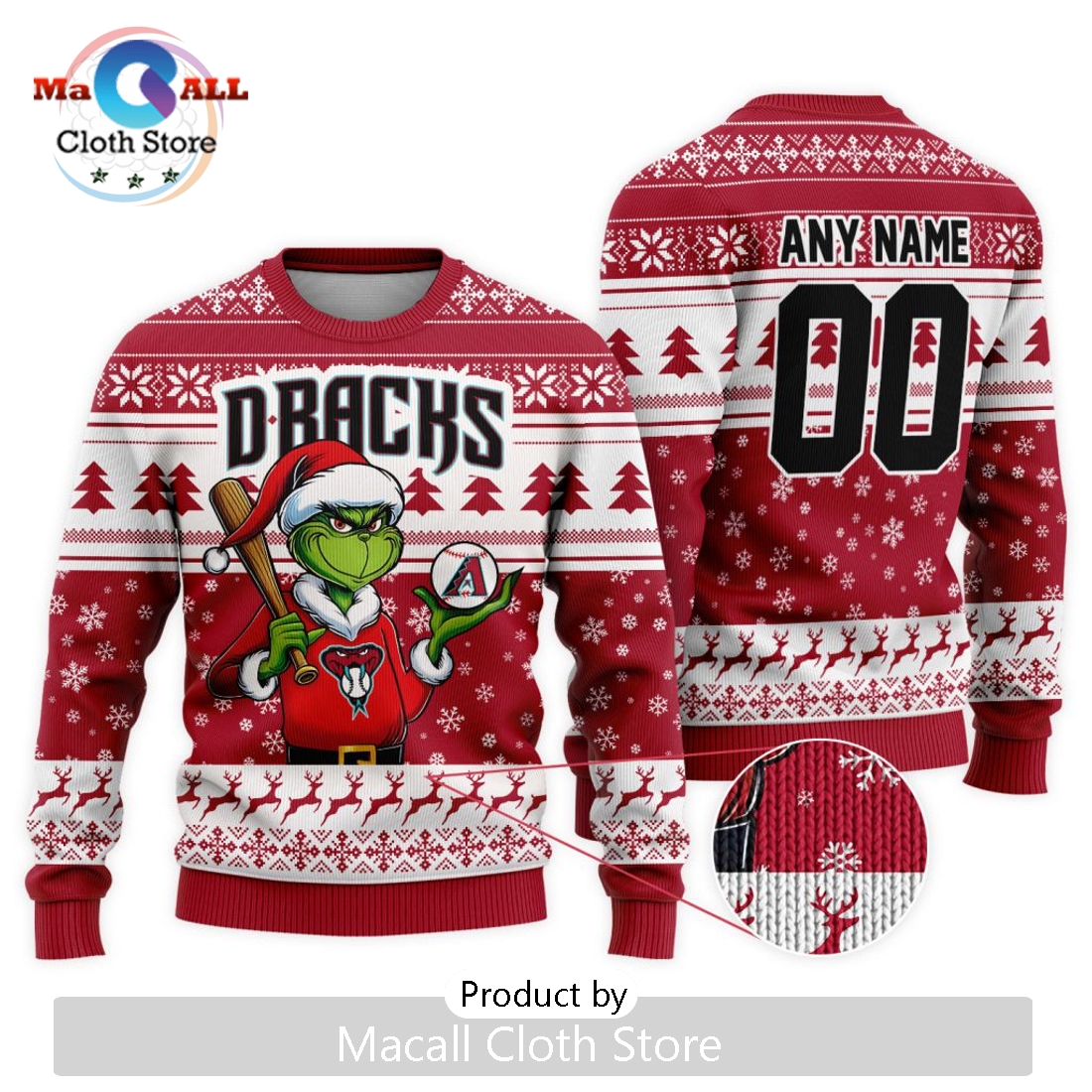 MLB Arizona Diamondbacks Grinch Christmas Sweater