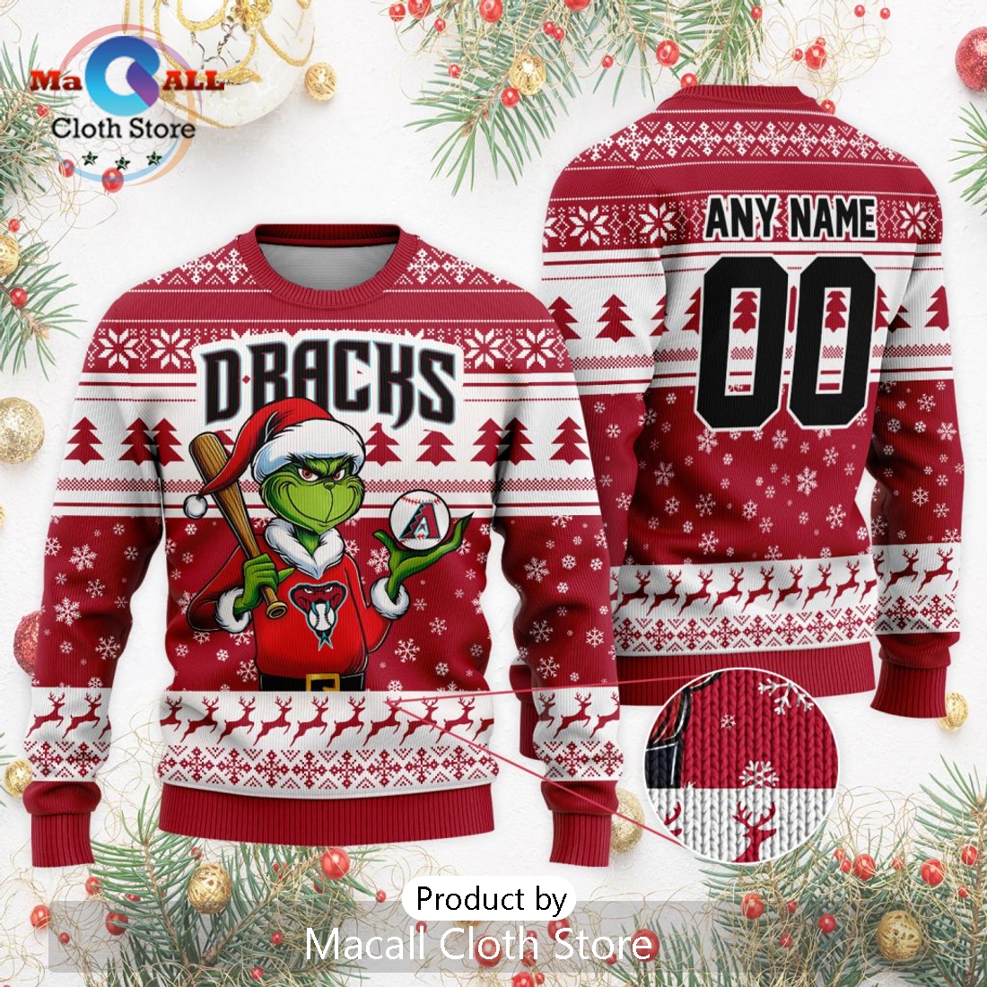MLB Arizona Diamondbacks Grinch Christmas Sweater