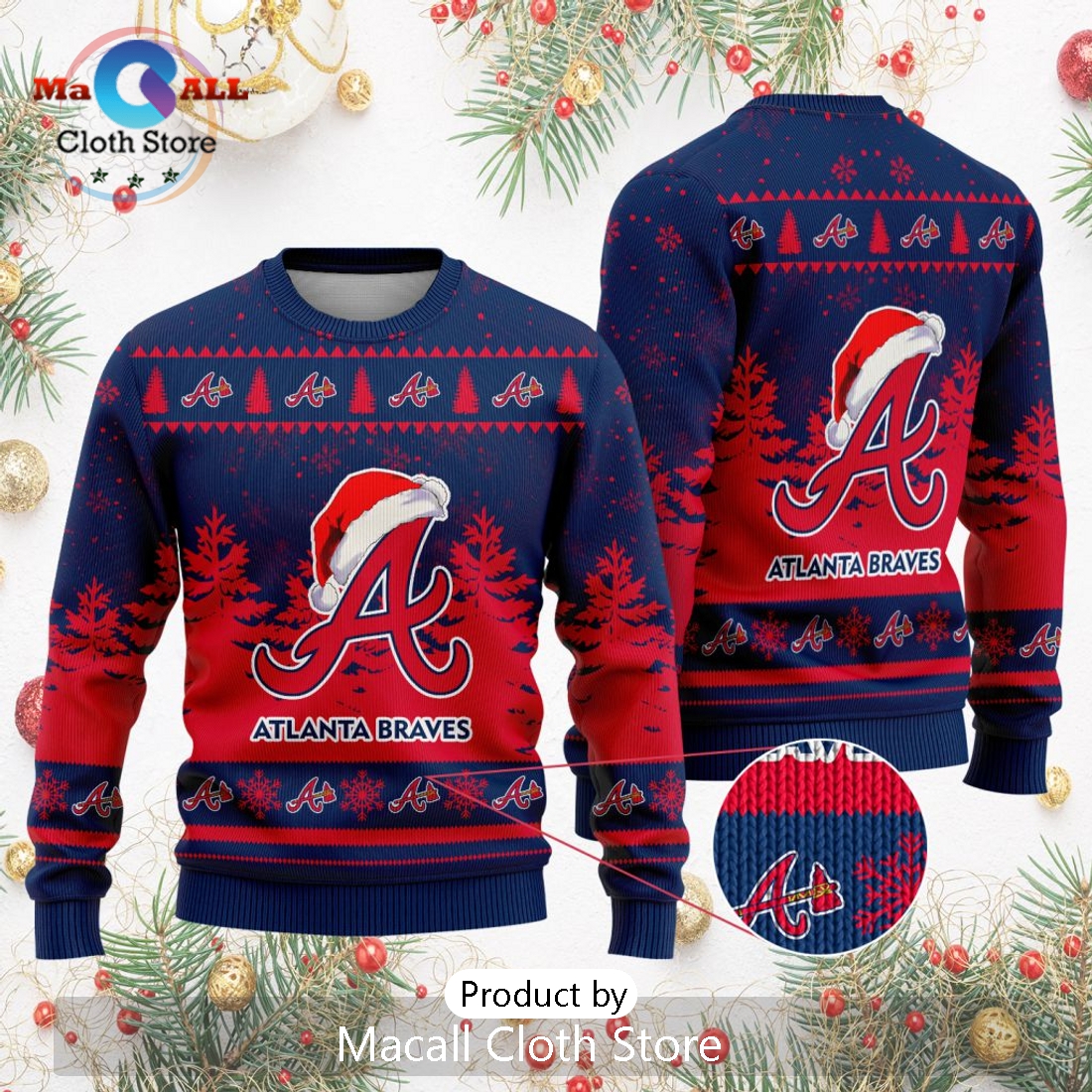 MLB Atlanta Braves 2024 Christmas Ugly Sweater