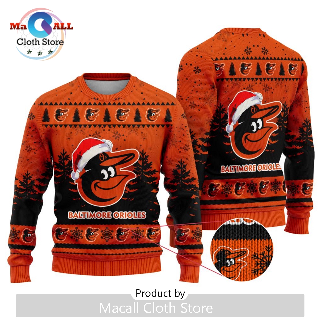 MLB Baltimore Orioles 2024 Christmas Ugly Sweater