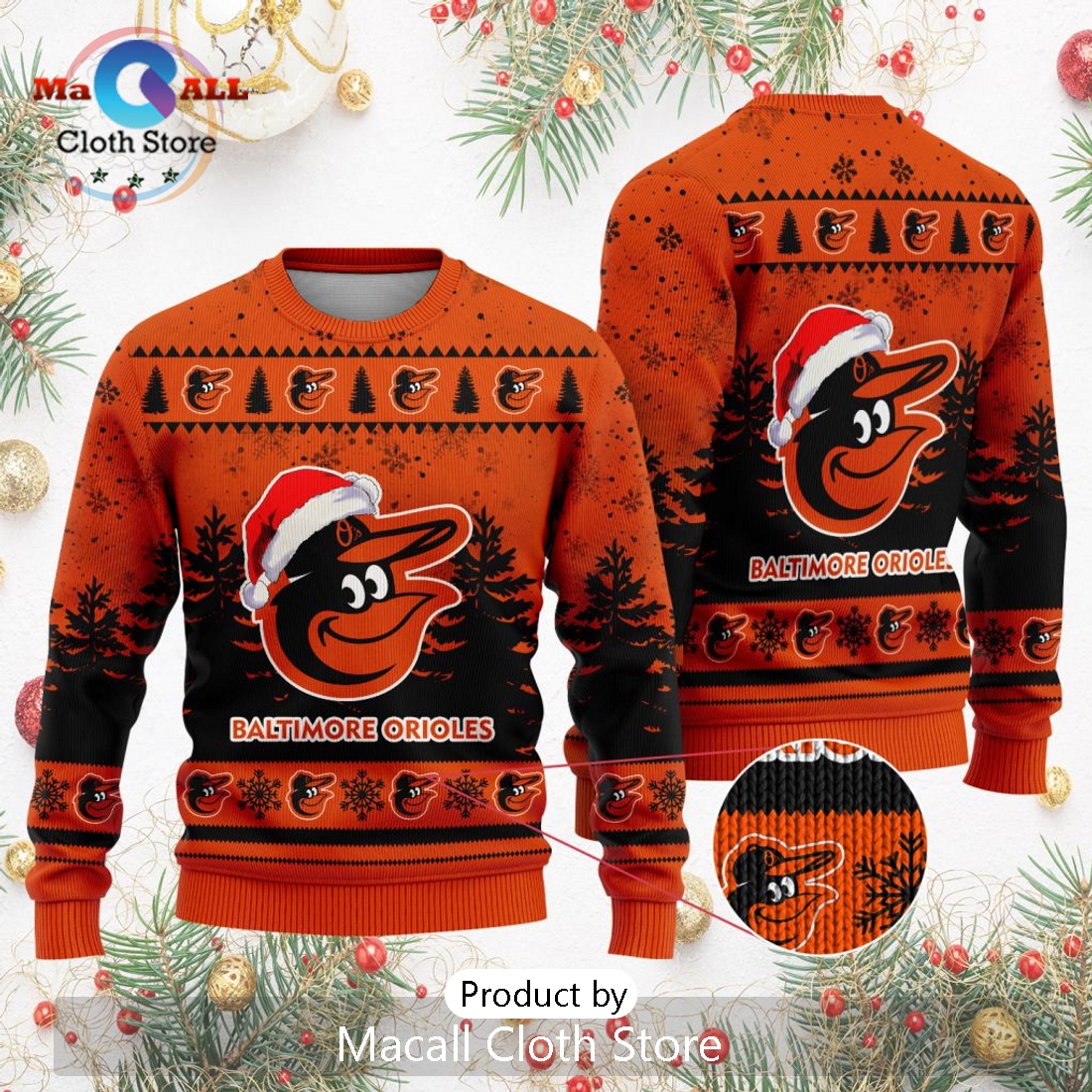 MLB Baltimore Orioles 2024 Christmas Ugly Sweater