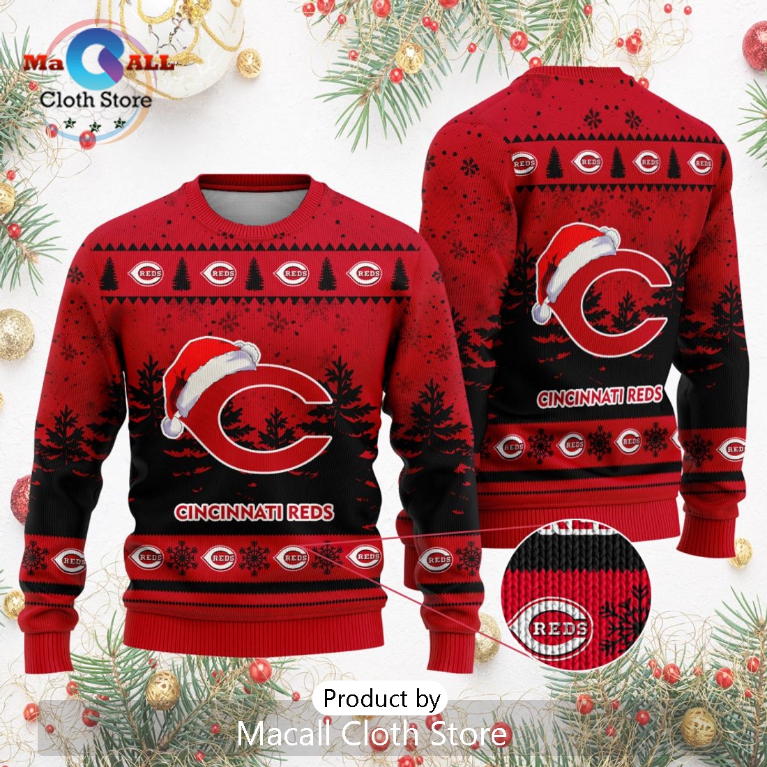 MLB Cincinnati Reds 2024 Christmas Ugly Sweater