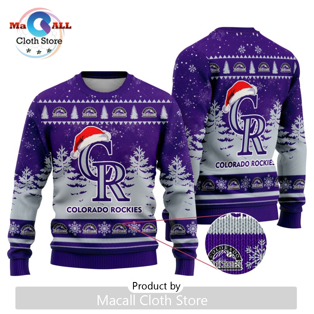 MLB Colorado Rockies 2024 Christmas Ugly Sweater