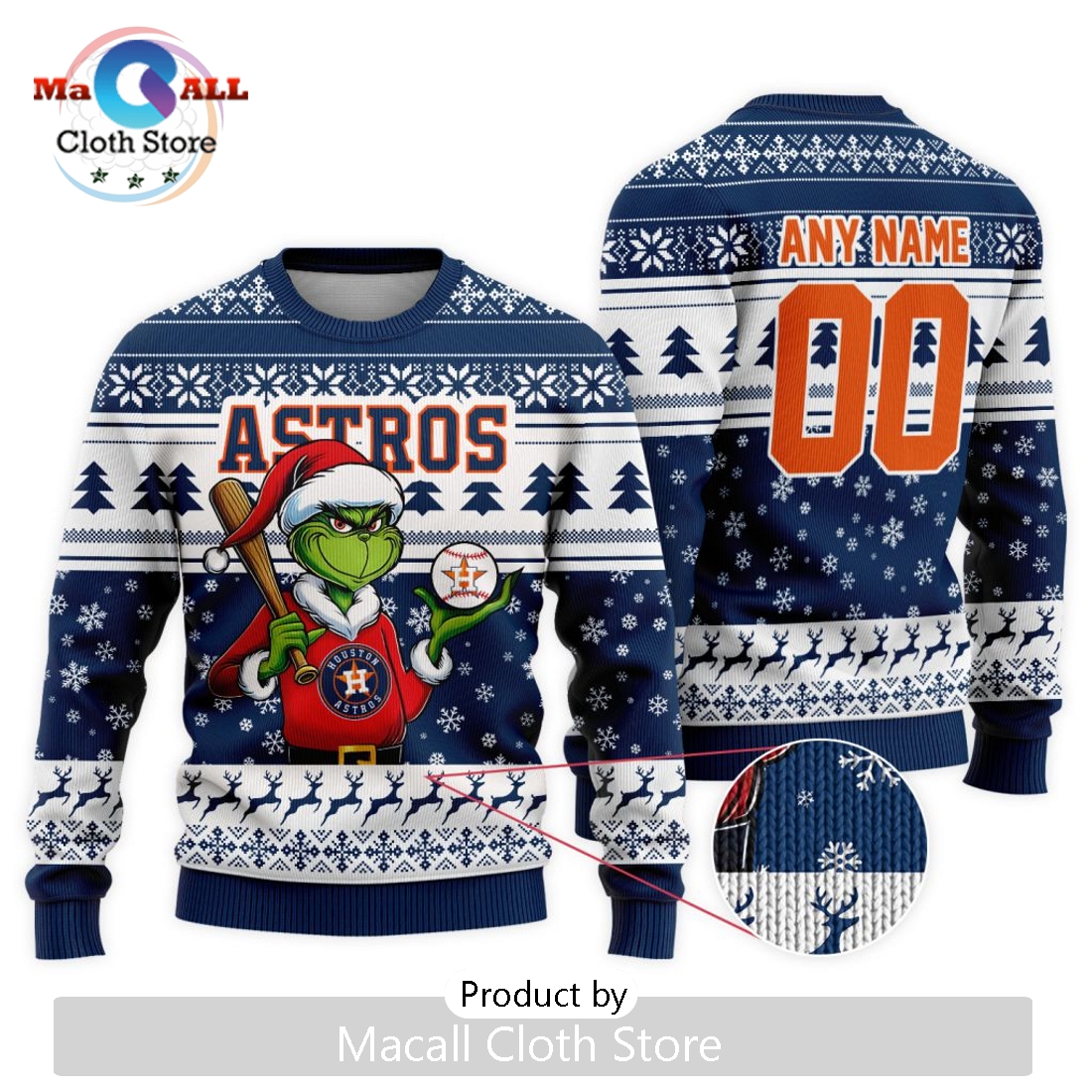 MLB Houston Astros Grinch Christmas Sweater