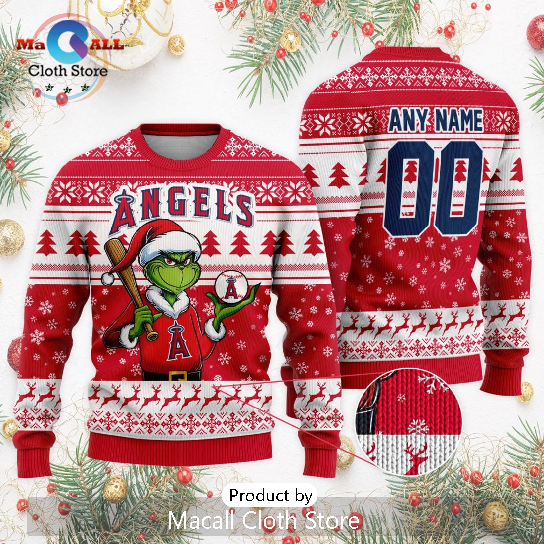 MLB Los Angeles Angels Grinch Christmas Sweater