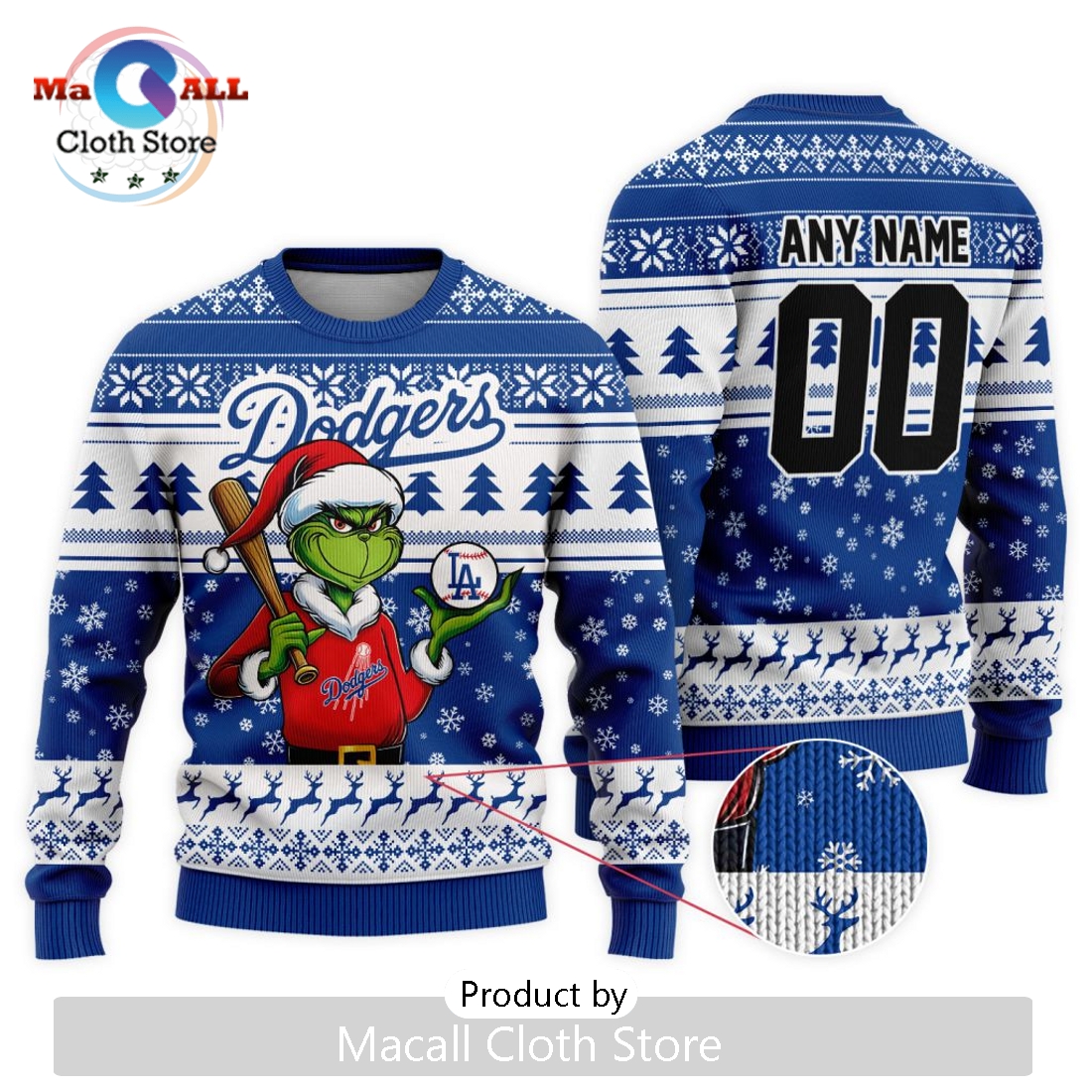 MLB Los Angeles Dodgers Grinch Christmas Sweater