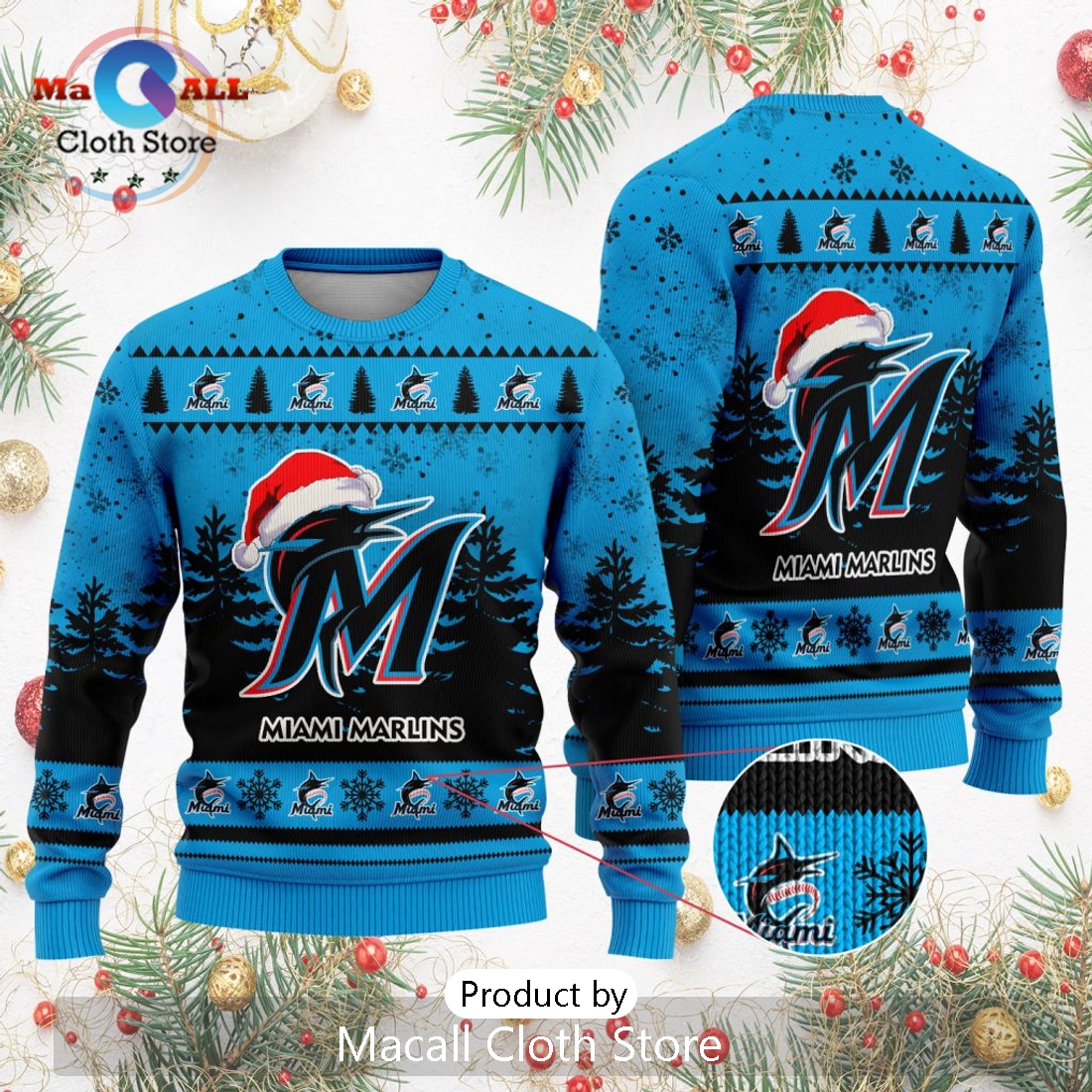 MLB Miami Marlins 2024 Christmas Ugly Sweater