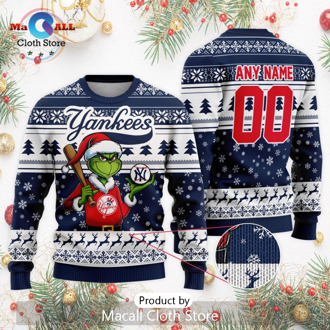 MLB New York Yankees Grinch Christmas Sweater