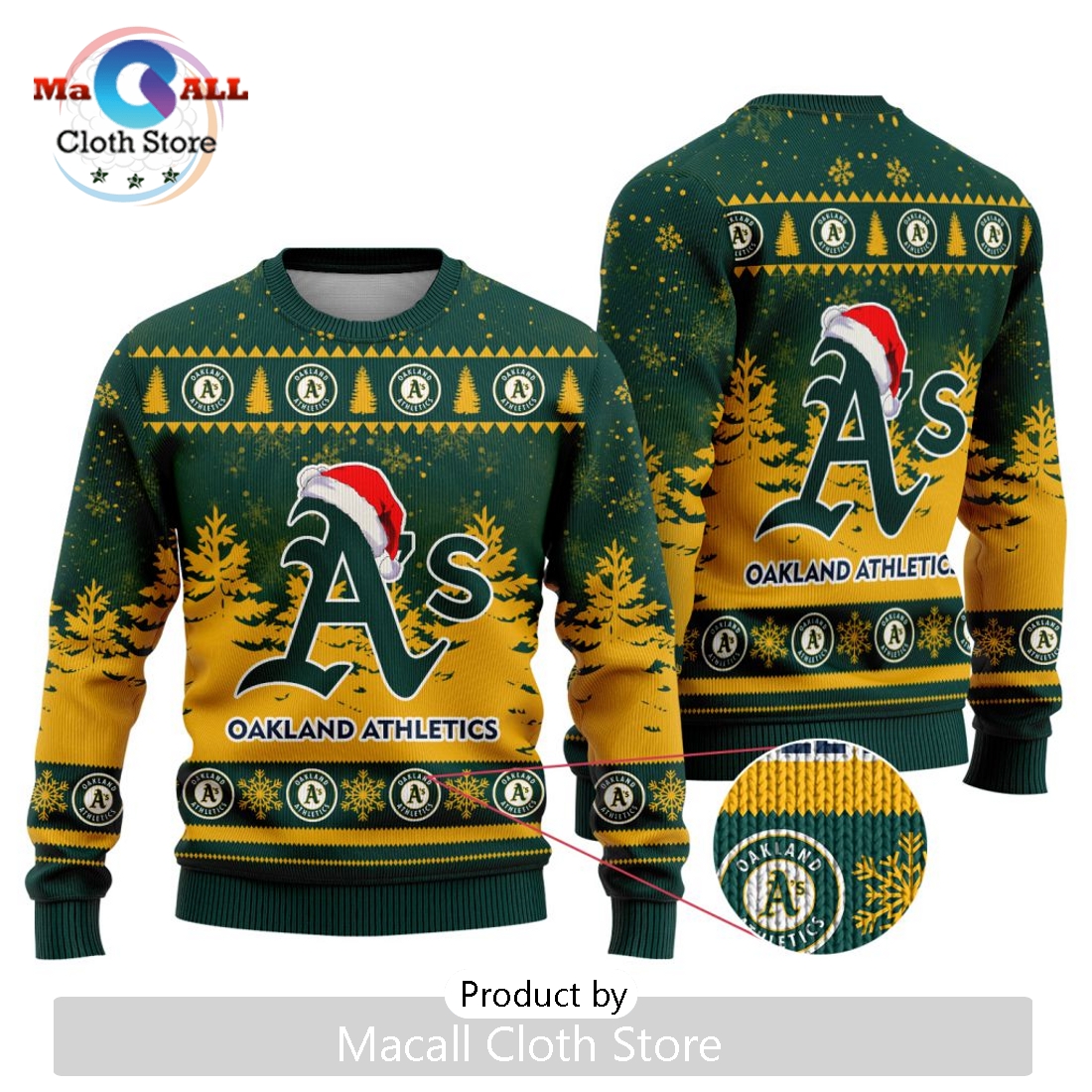 MLB Oakland Athletics 2024 Christmas Ugly Sweater