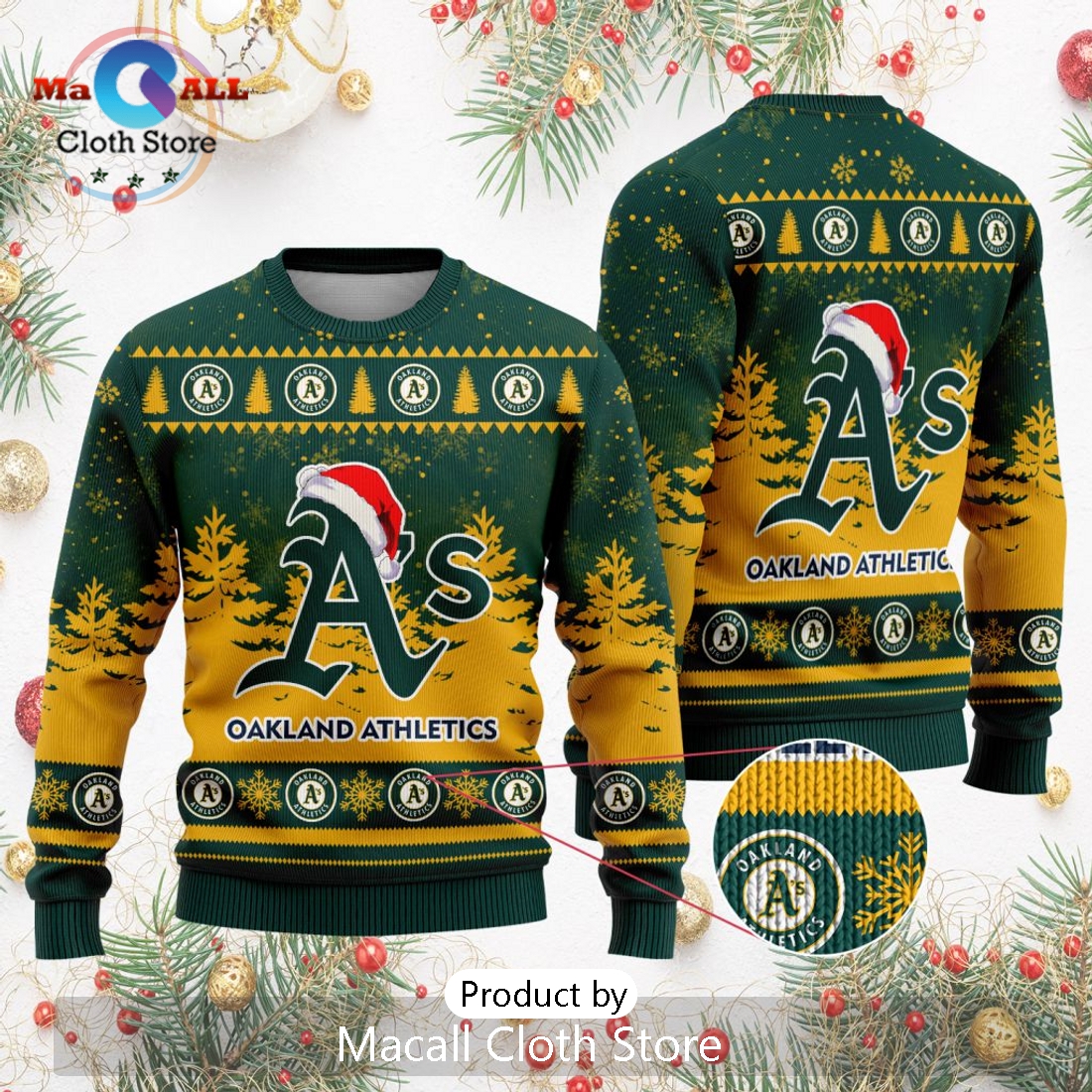 MLB Oakland Athletics 2024 Christmas Ugly Sweater