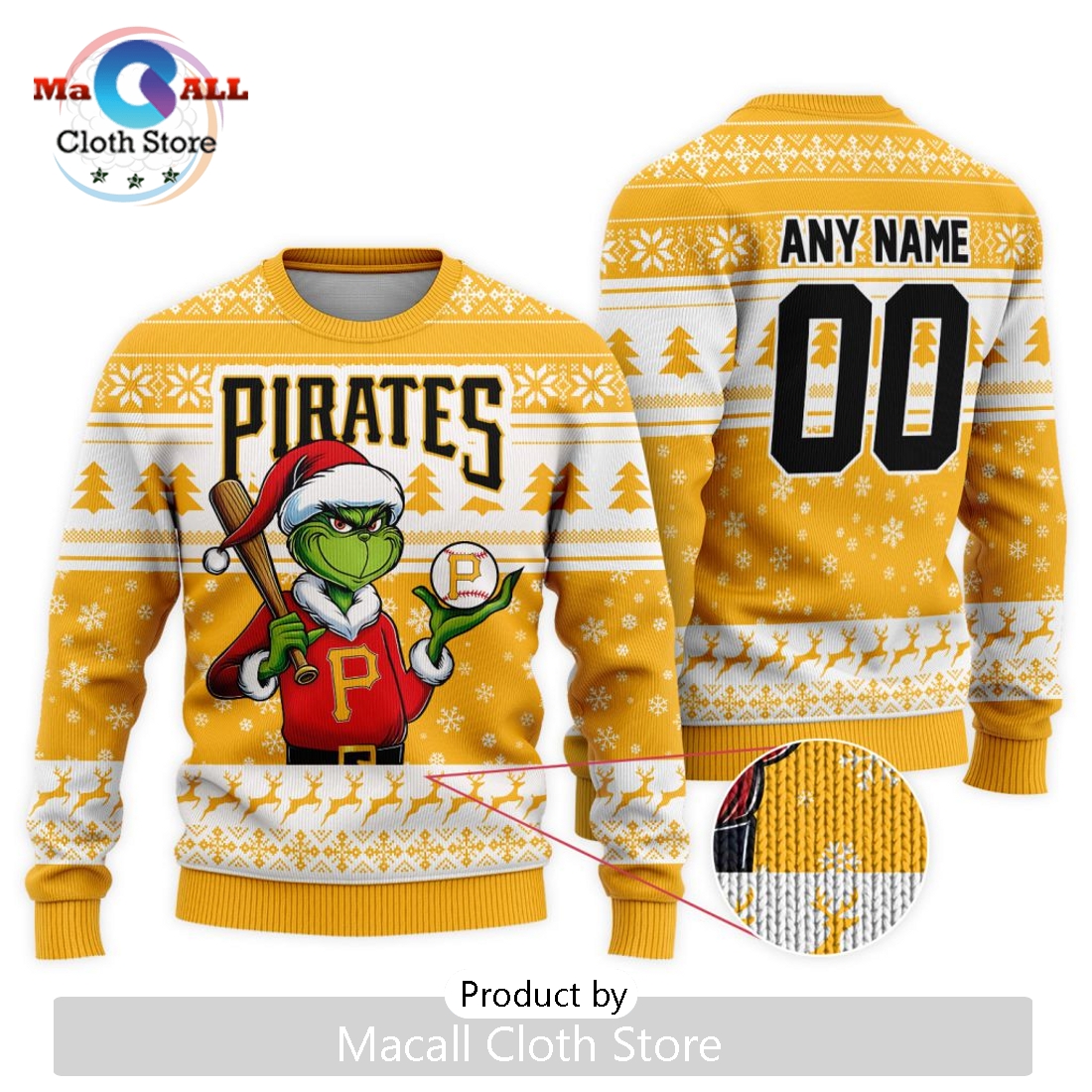 MLB Pittsburgh Pirates Grinch Christmas Sweater