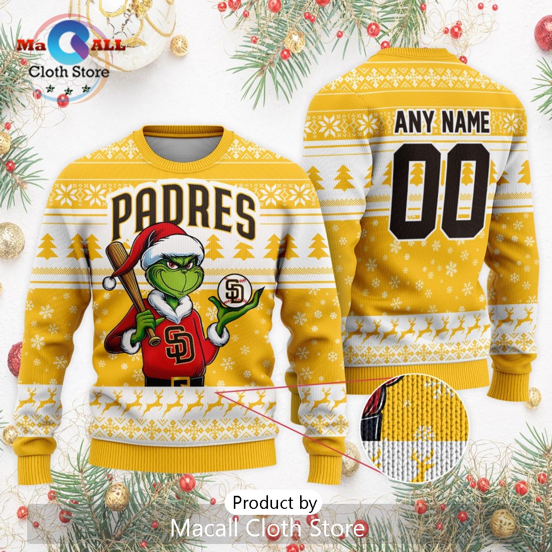MLB San Diego Padres Grinch Christmas Sweater