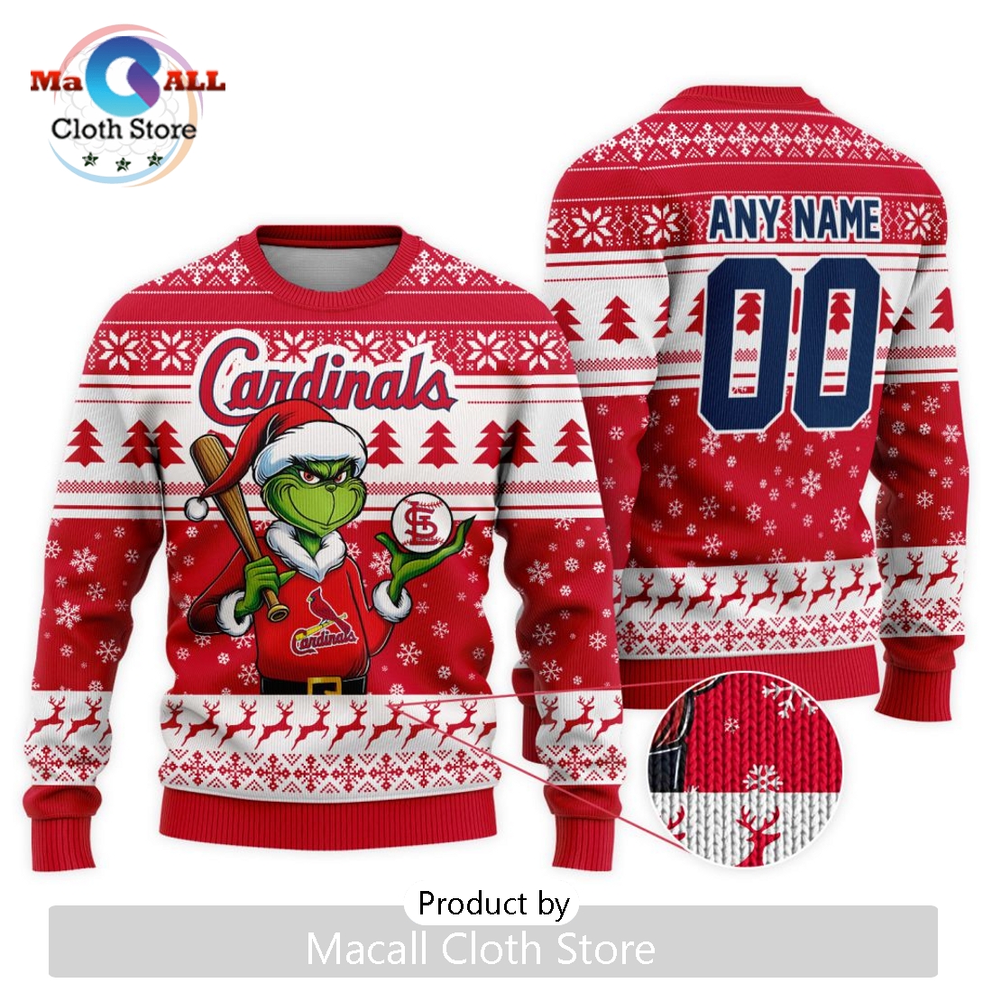 MLB St. Louis Cardinals Grinch Christmas Sweater