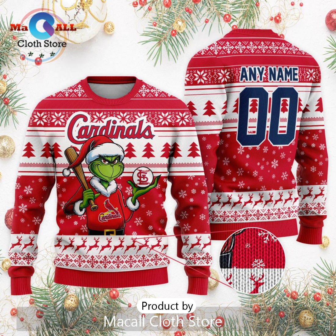 MLB St. Louis Cardinals Grinch Christmas Sweater