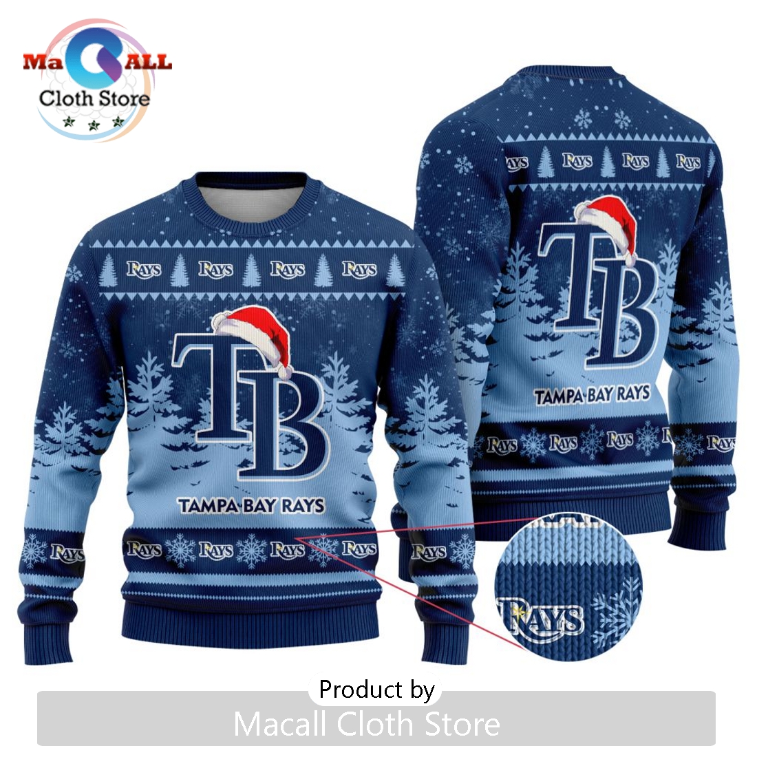 MLB Tampa Bay Rays 2024 Christmas Ugly Sweater