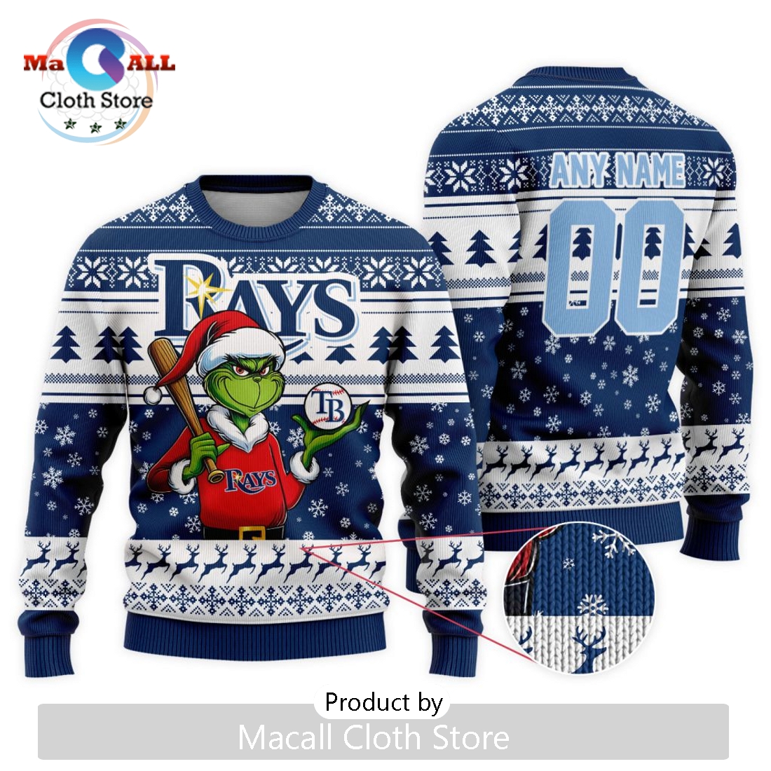 MLB Tampa Bay Rays Grinch Christmas Sweater