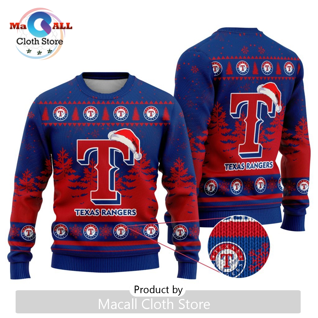 MLB Texas Rangers 2024 Christmas Ugly Sweater