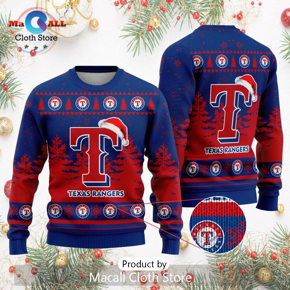 MLB Texas Rangers 2024 Christmas Ugly Sweater