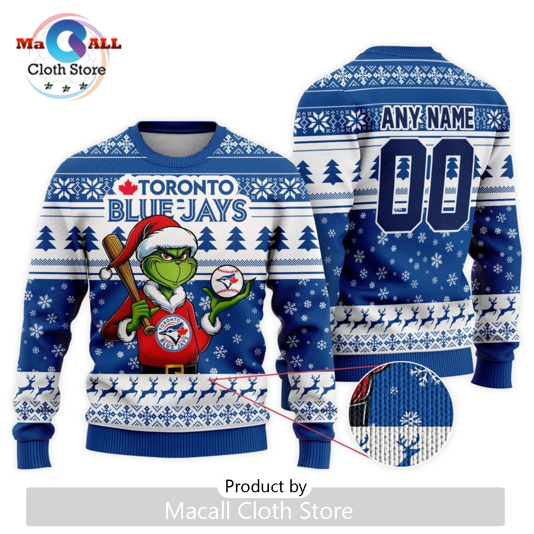MLB Toronto Blue Jays Grinch Christmas Sweater