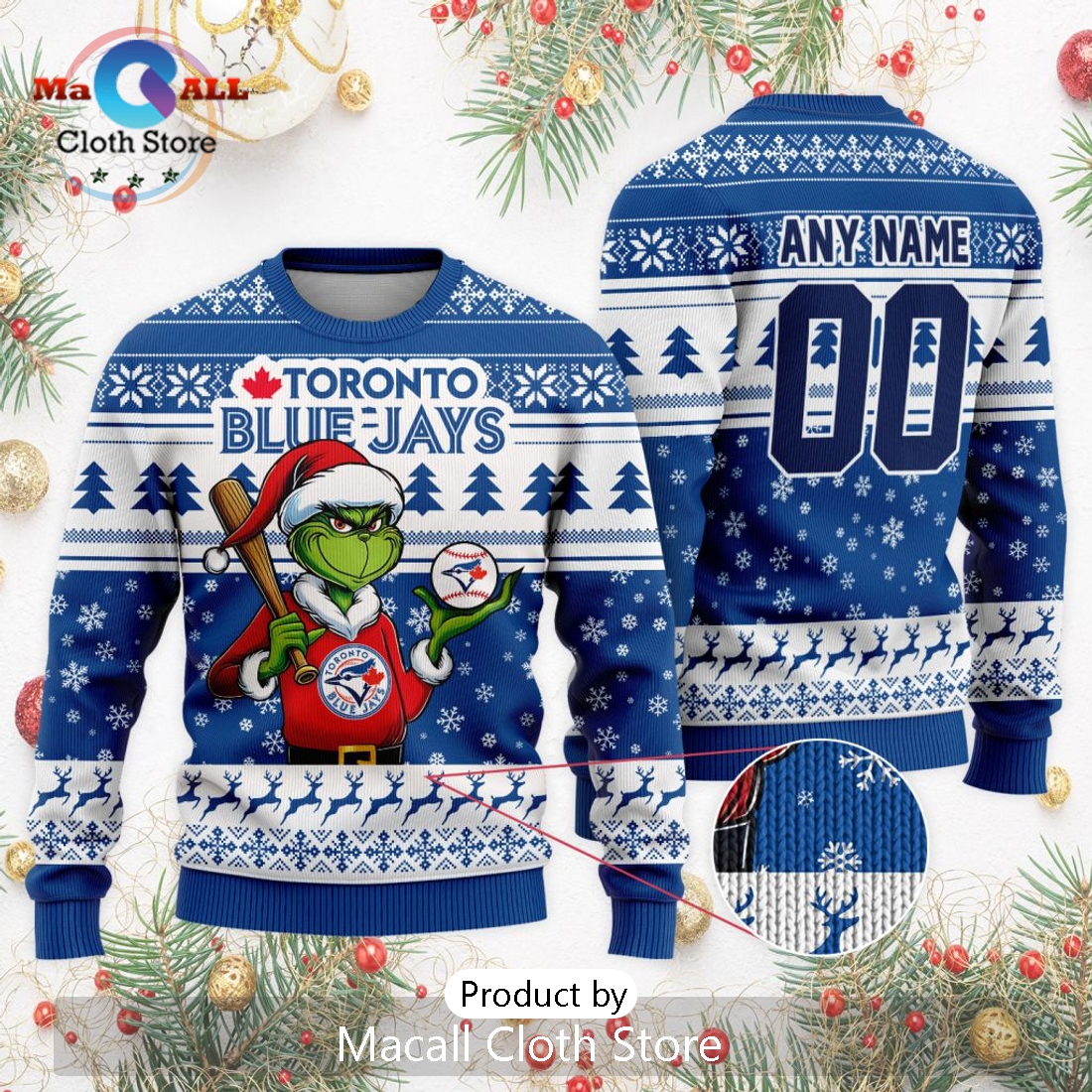 MLB Toronto Blue Jays Grinch Christmas Sweater