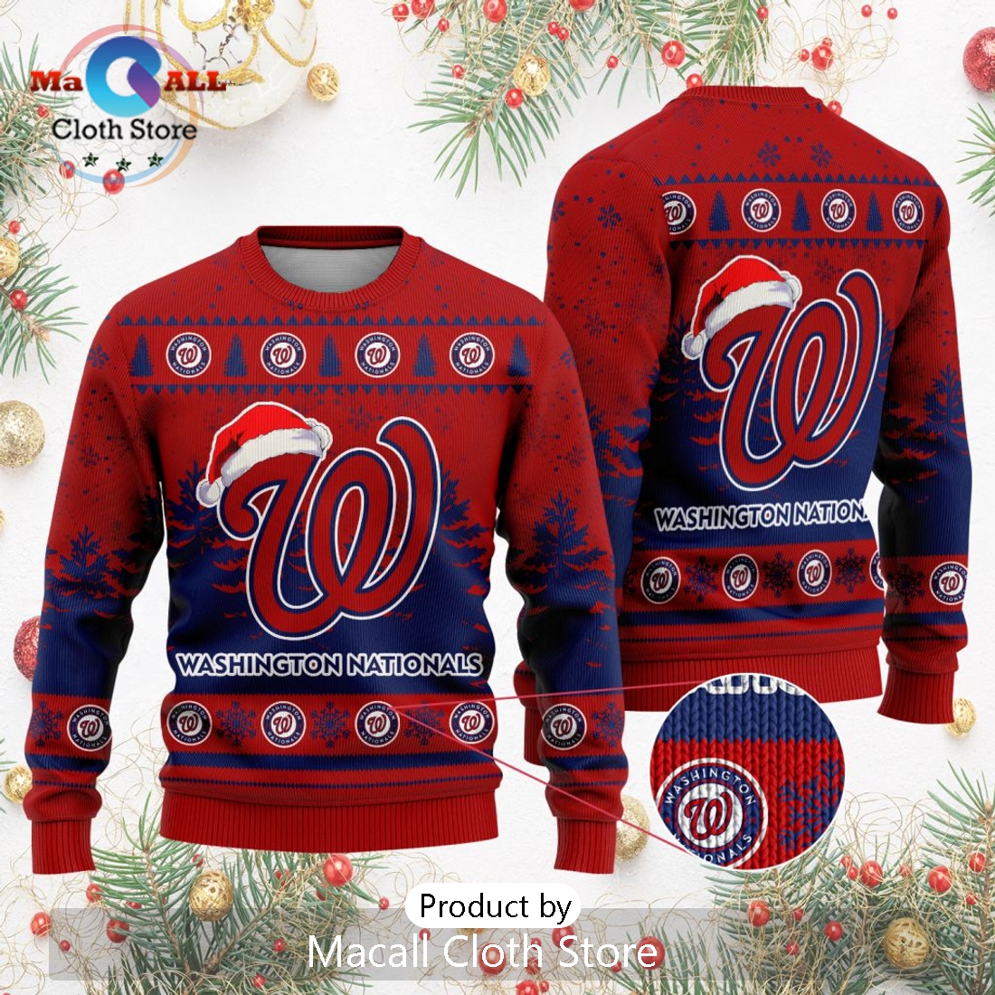 MLB Washington Nationals 2024 Christmas Ugly Sweater