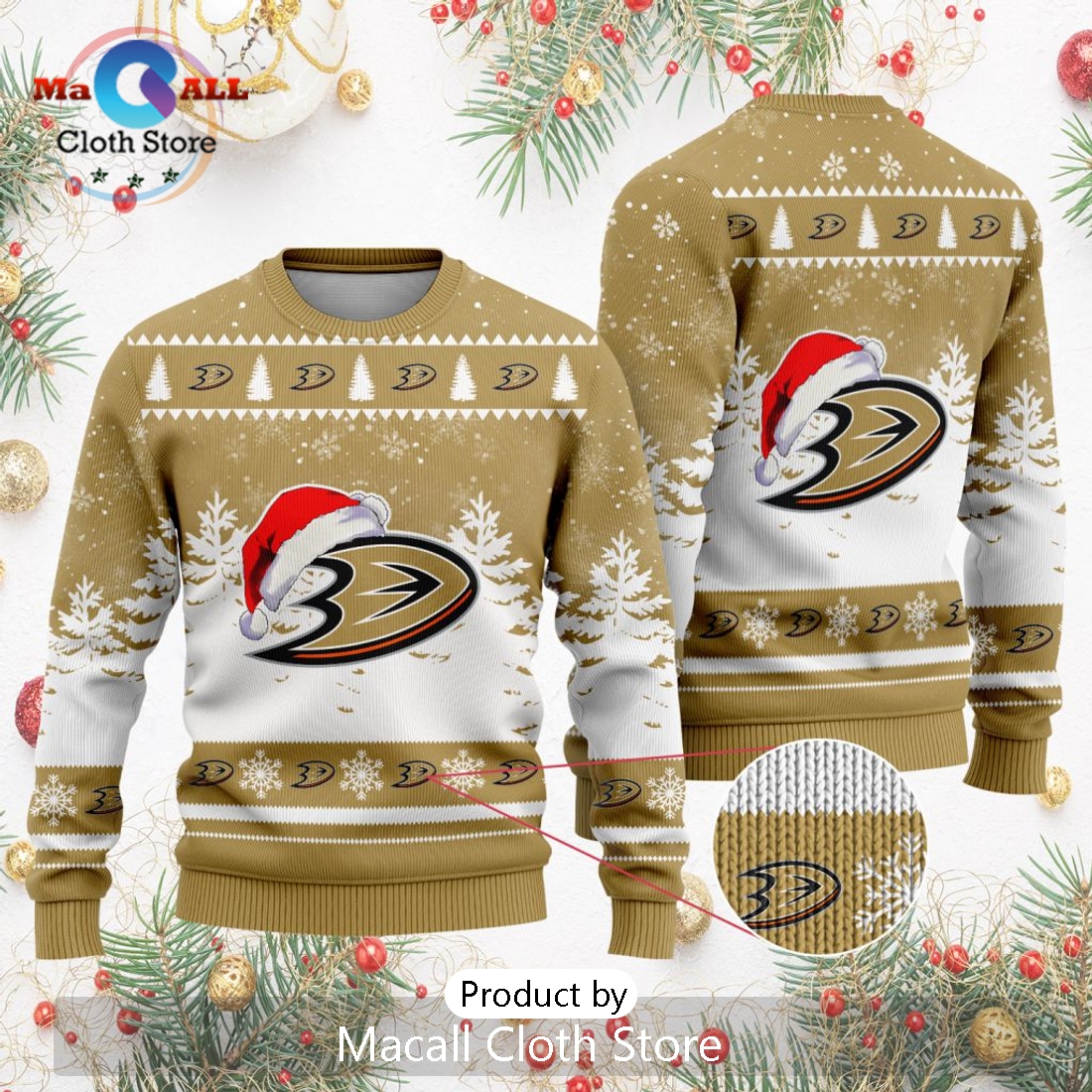 NHL Anaheim Ducks 2024 Christmas Design Sweater
