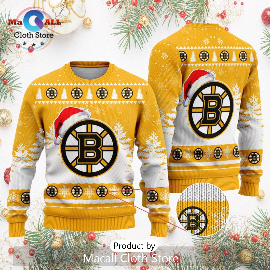 NHL Boston Bruins 2024 Christmas Design Sweater