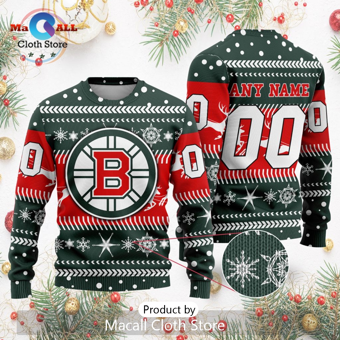 NHL Boston Bruins 2024 Personalized Unisex Sweater For Chrismas Season